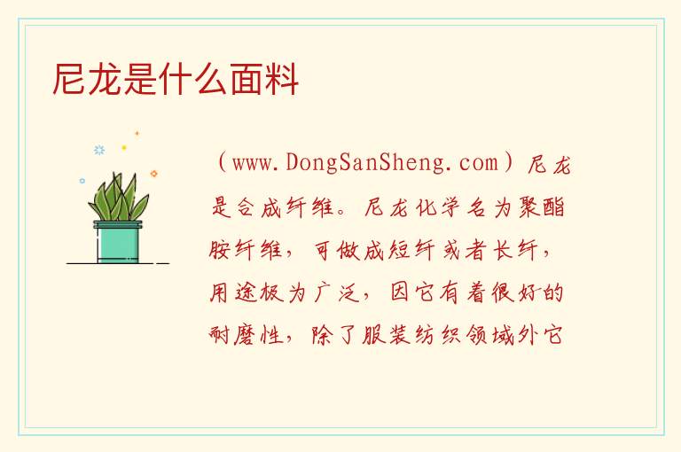 尼龙是什么面料 