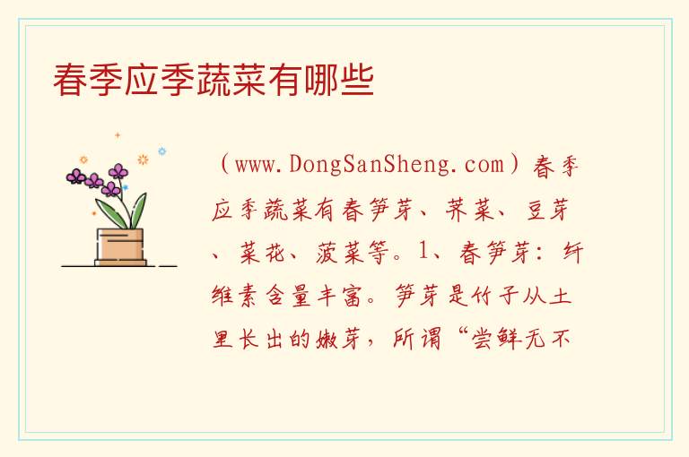 春季应季蔬菜有哪些 