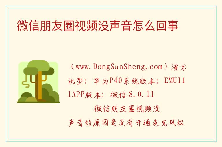 微信朋友圈视频没声音怎么回事 