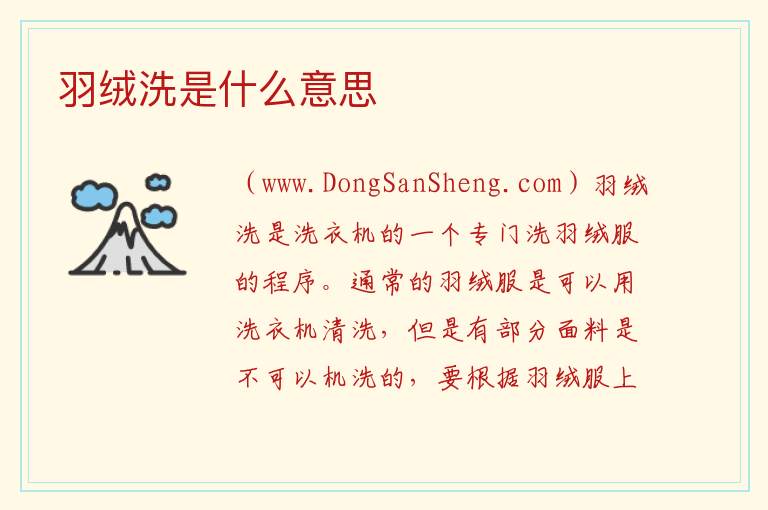 羽绒洗是什么意思 
