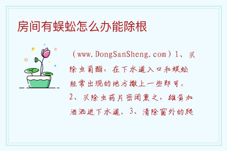 房间有蜈蚣怎么办能除根 