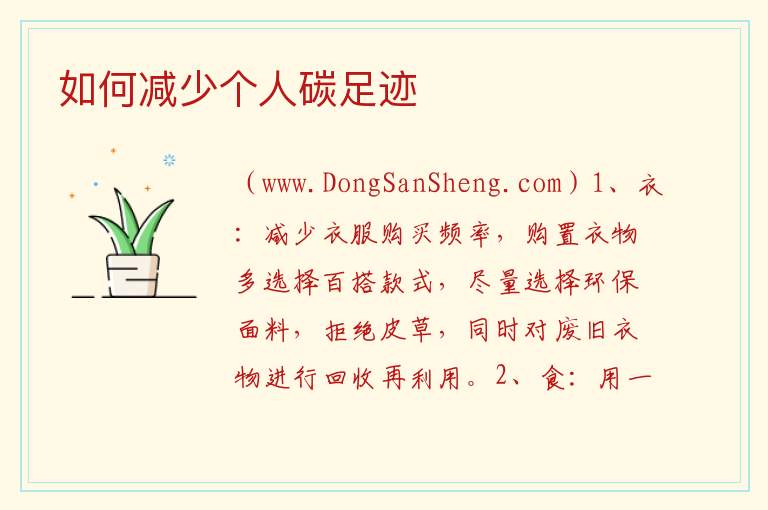 如何减少个人碳足迹 