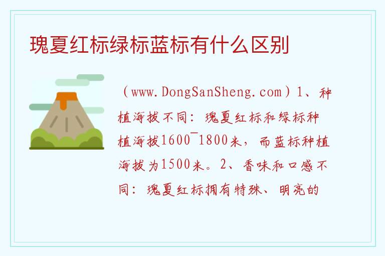瑰夏红标绿标蓝标有什么区别 