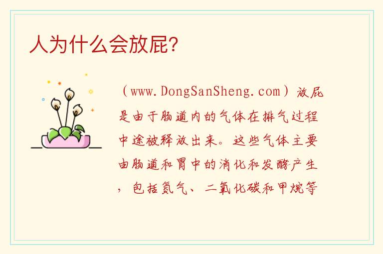为什么人会产生肛门放气的现象？，为什么人会产生肛门放气的现象？