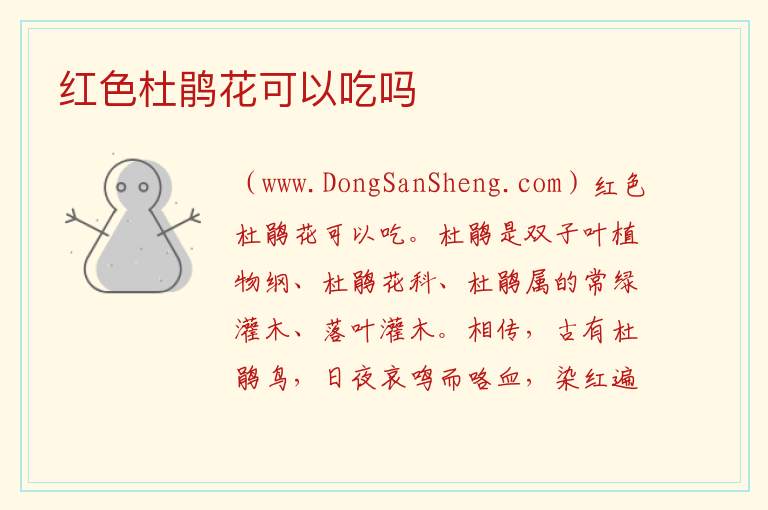 红色杜鹃花可以吃吗 