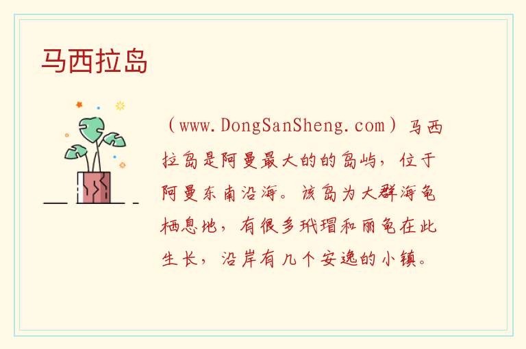 马西拉岛 亚洲阿曼：马西拉岛旅游攻略