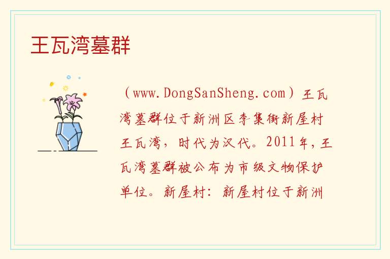王瓦湾墓群 湖北省武汉市新洲区：王瓦湾墓群旅游攻略