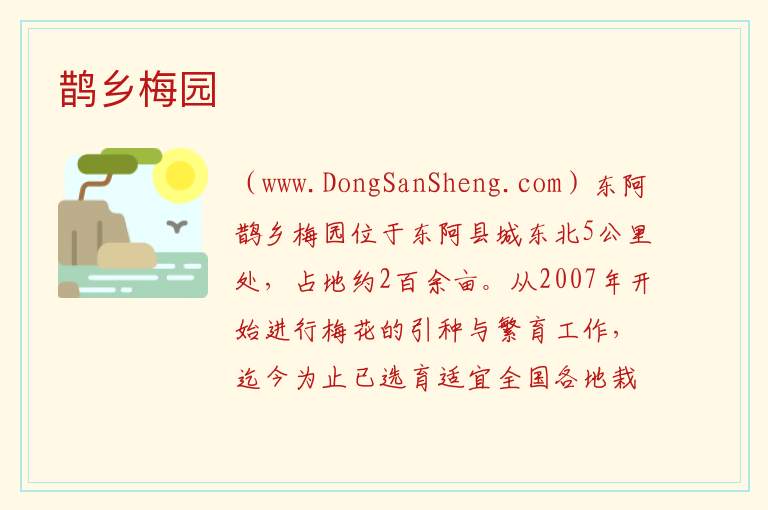 鹊乡梅园 山东省聊城市东阿县：鹊乡梅园旅游攻略