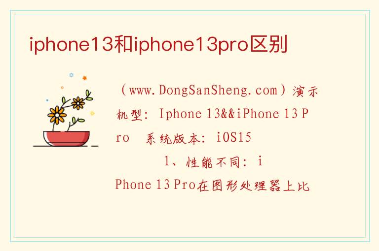 iphone13和iphone13pro区别 