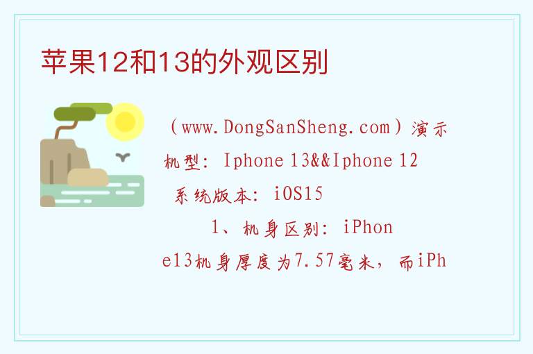 苹果12和13的外观区别 