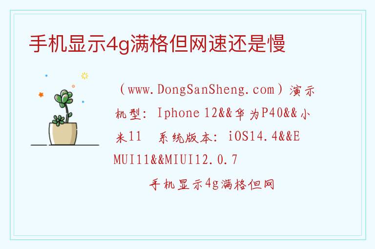 手机显示4g满格但网速还是慢 
