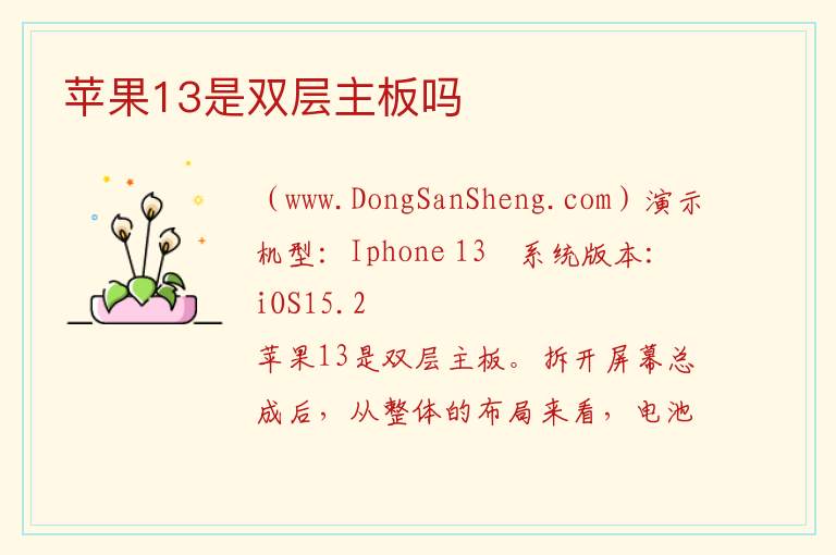 苹果13是双层主板吗 