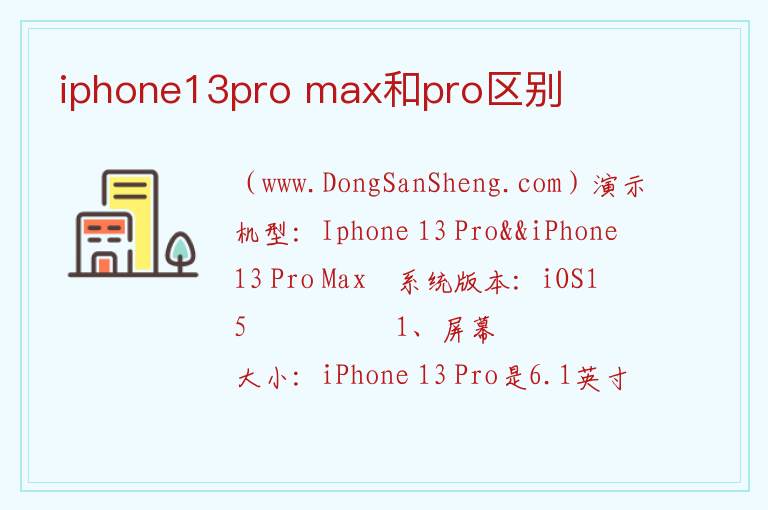 iphone13pro max和pro区别 