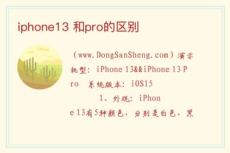 iphone13 和pro的区别 