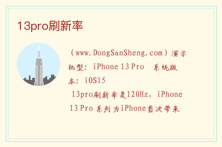 13pro刷新率 