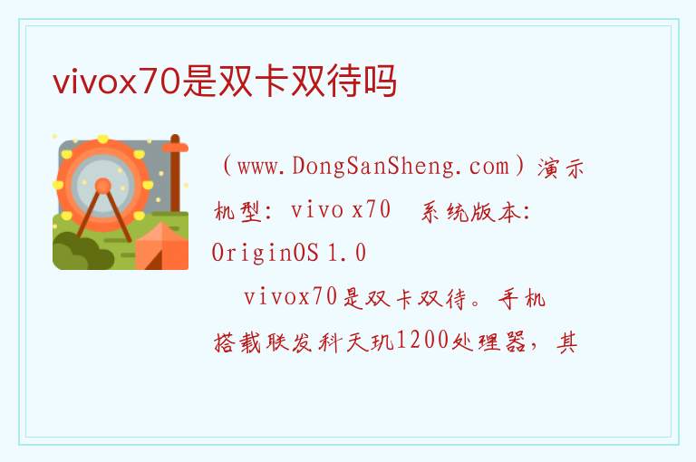vivox70是双卡双待吗 