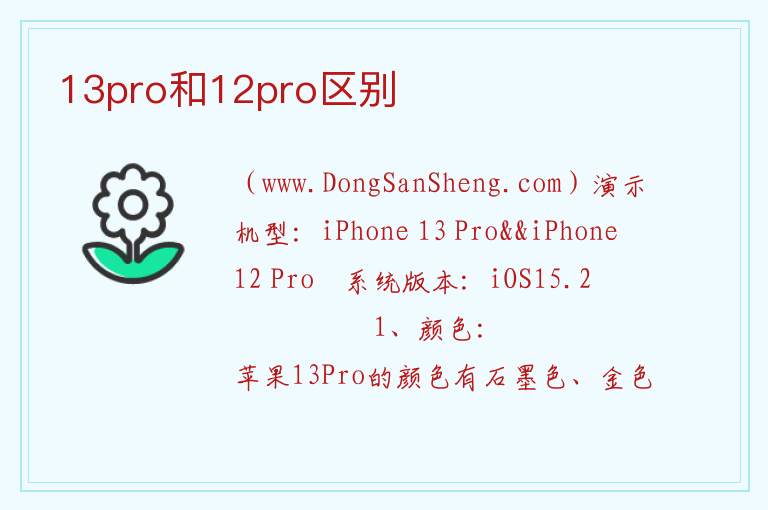 13pro和12pro区别 